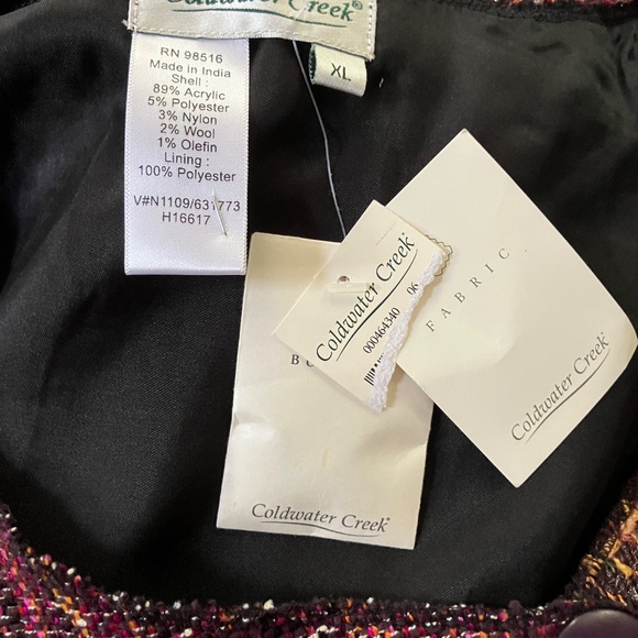 COLDWATER GREEK Multicolor Scoop Neck Single Button Front Blazer - Picture 4 of 5